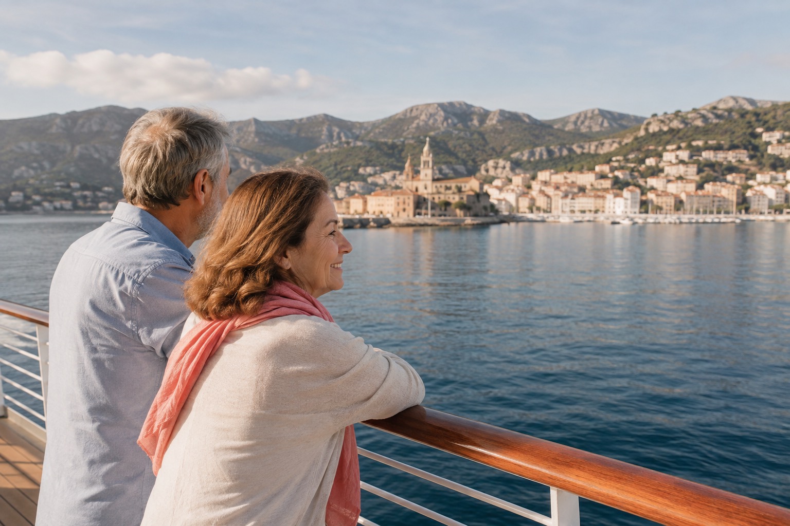 Una pareja disfrutando de un viaje en crucero